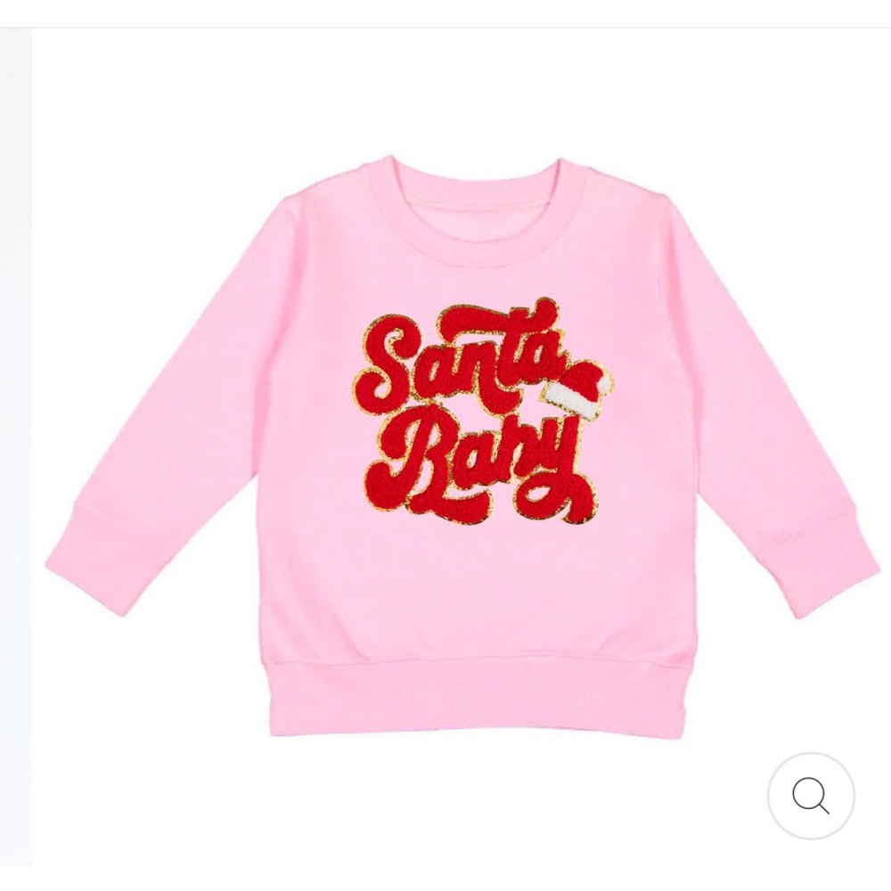 Wink Santa Baby Toddler Pink Red Gold Sweatshirt